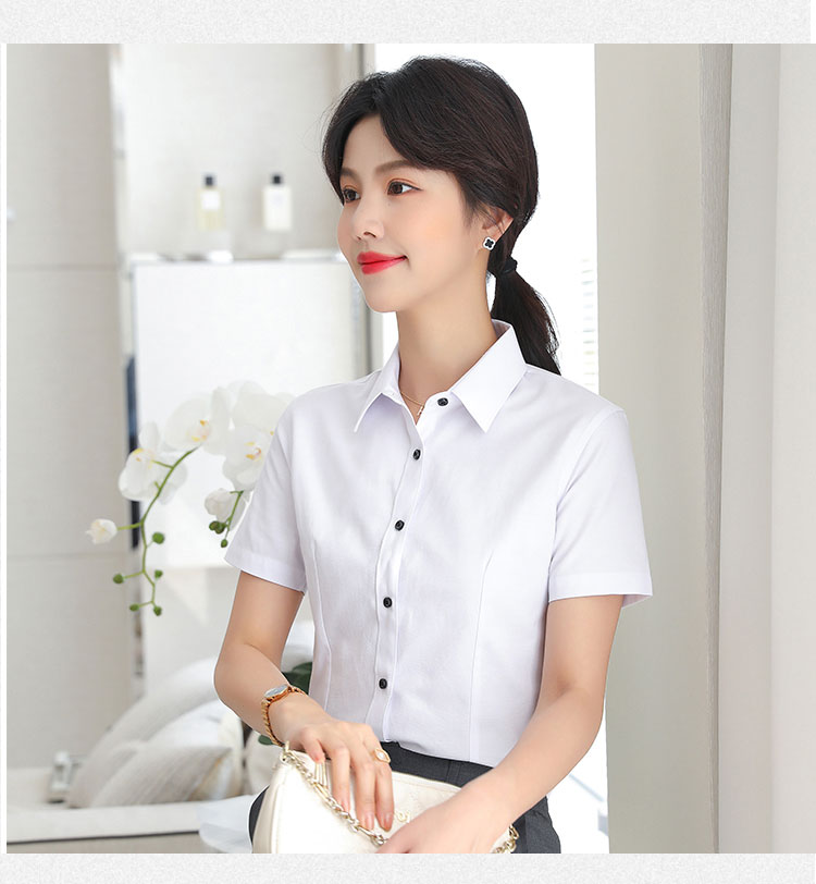 Oxford women short-sleeved lining 111-987 women short shirt