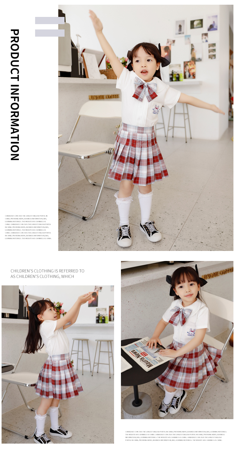 Japanese JK uniform children school uniform short skirt female model 150-M030 (including bow tie)