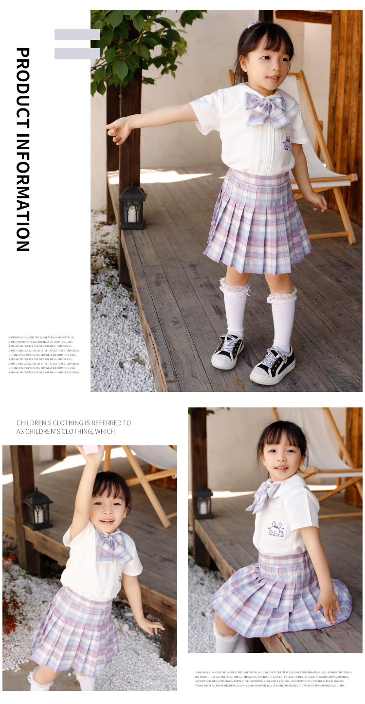 Japanese JK uniform children school uniform short skirt female model 150-M030 (including bow tie)