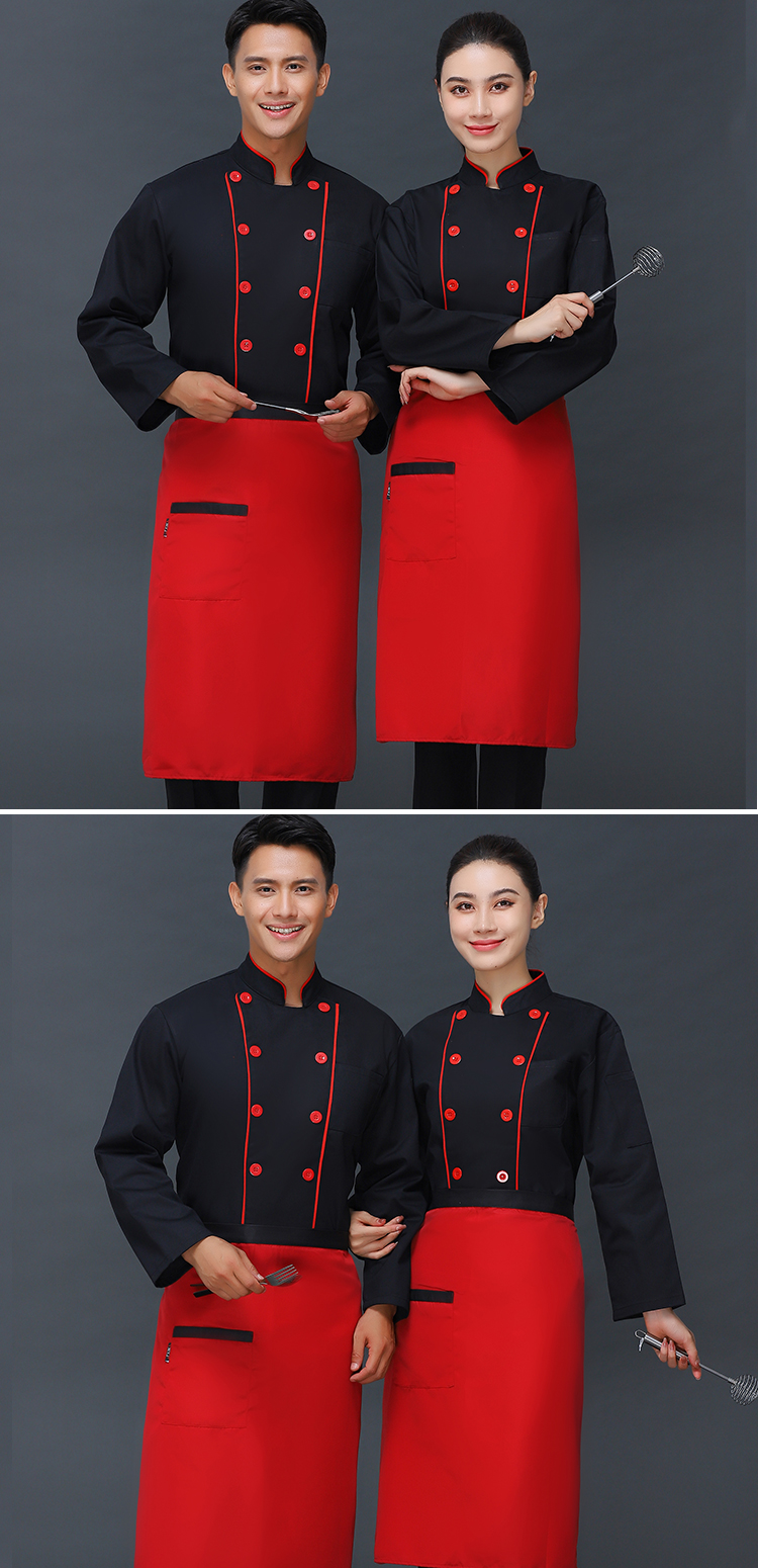 Thick cotton double-breasted long-sleeved chef coat V01-06