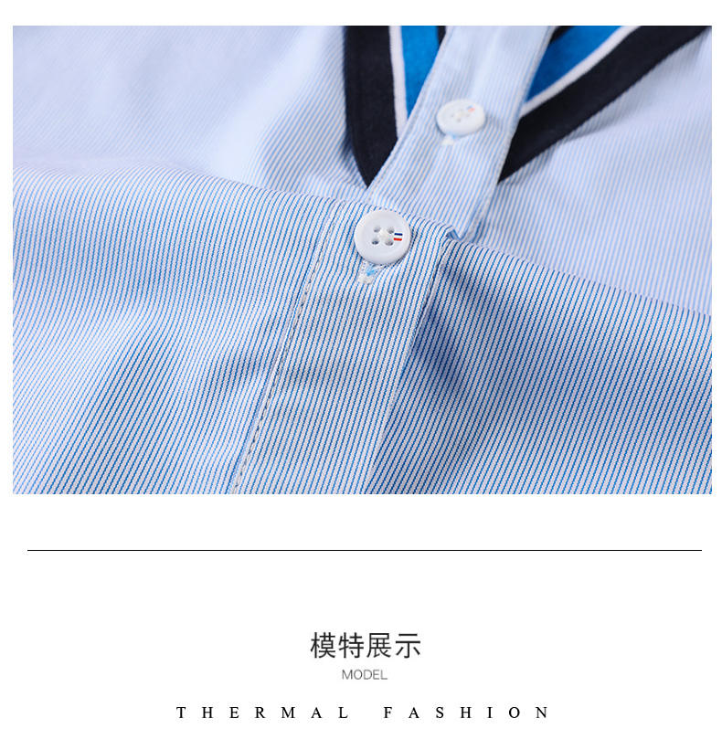 Casual college British style summer primary and secondary school students short-sleeved shirt school uniform suit two-piece suit 215-820 (including badge, bow tie)