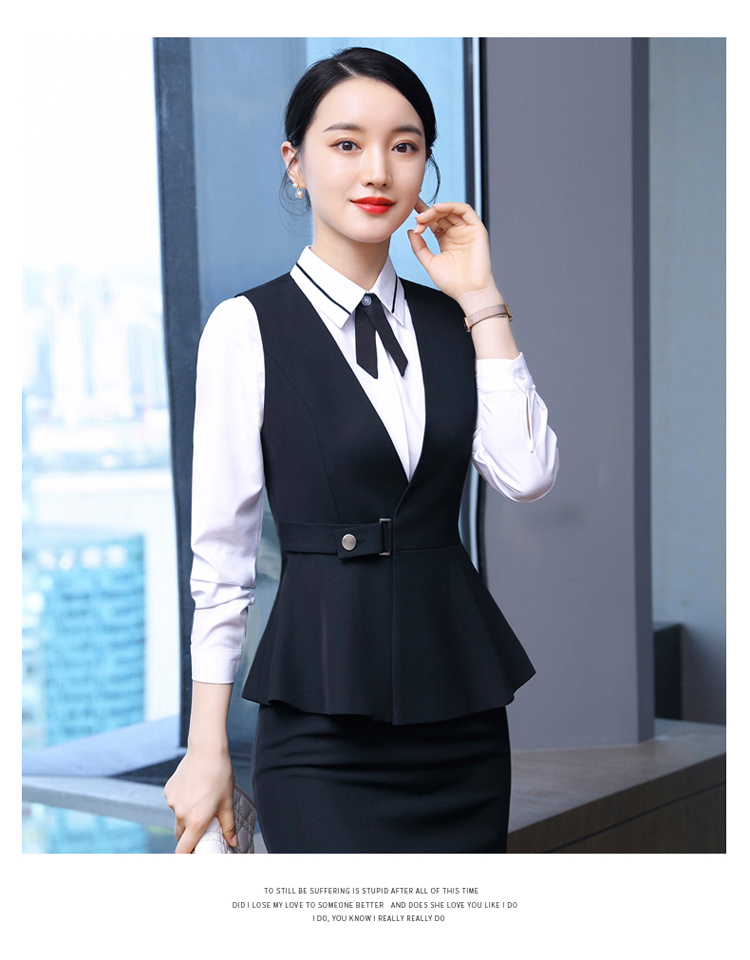 Temperament workplace ruffle hem professional wear female vest DL1-A80 vest female