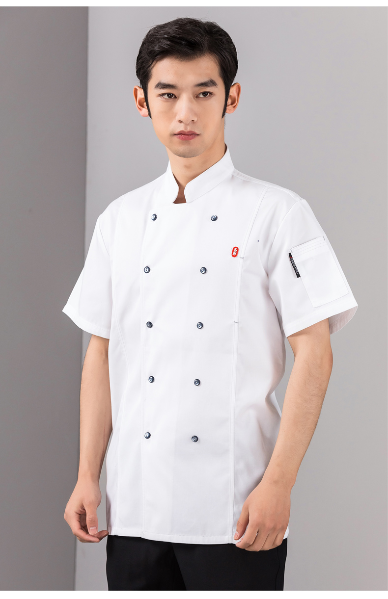 Celebrity chef short-sleeved hotel chef uniform top H01-2022-23