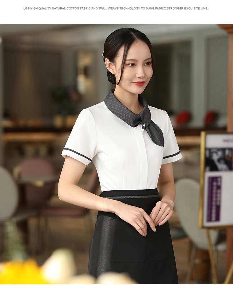 Rabbit collar waiter work clothes women tops H02-22LY011-015