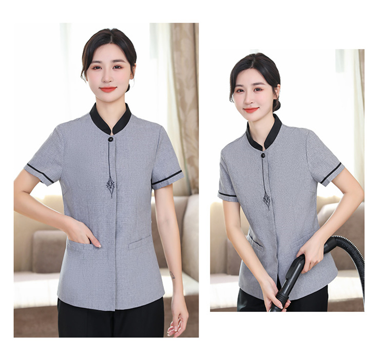 Good luck from heaven half-sleeved cleaning work clothes short-sleeved top H14-055-058