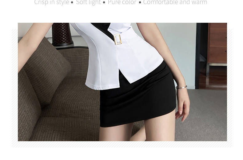 Business elegant slim short-sleeved professional suit skirt for women G25-2688