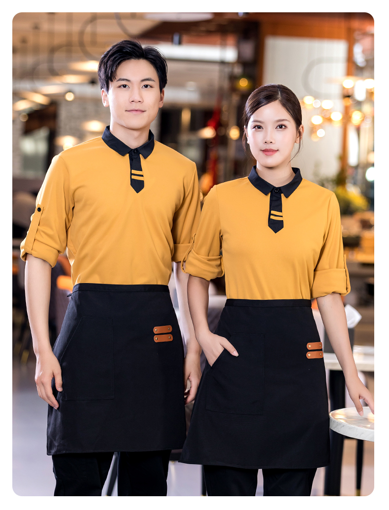 Lapel ribbon sweater long catering waiter work clothes H01-2022-39 female