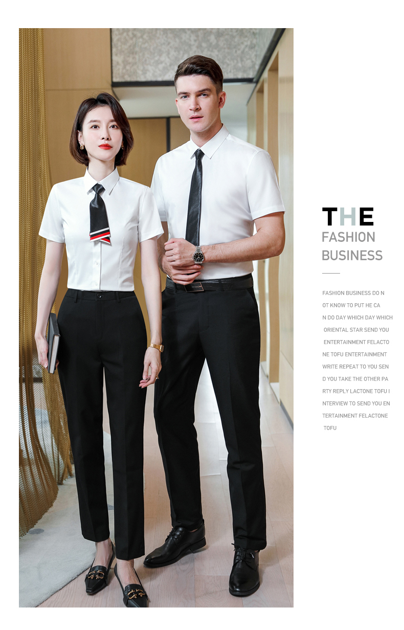 Business slim plain bamboo fiber men short-sleeved shirt DZ1-8702 short-sleeved shirt men