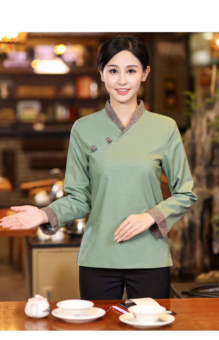 Chinese style kimono restaurant long sleeve waiter work clothes HD3-21-C051