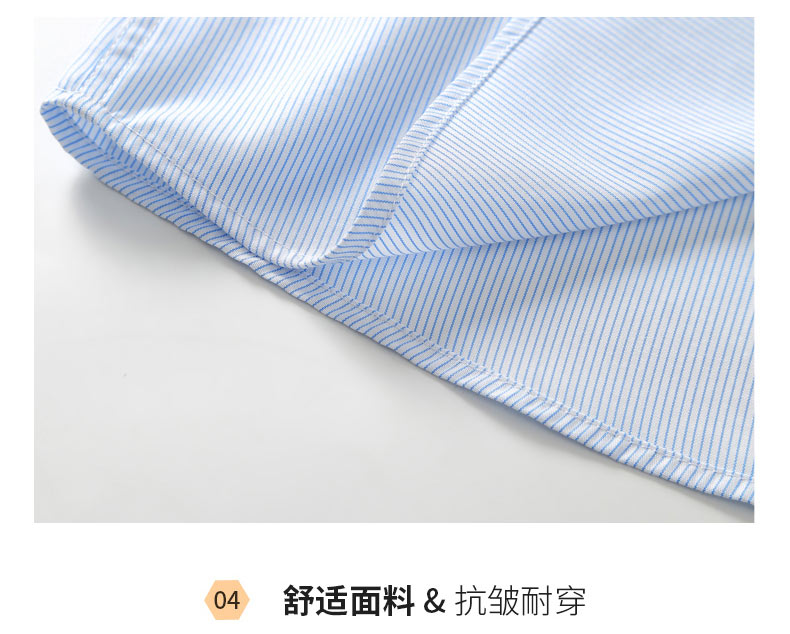 Pinstripe professional short-sleeved shirt couple style 81-8230 long-sleeved men style