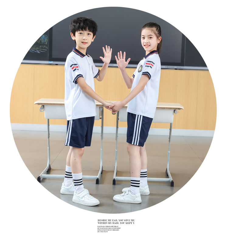 Summer class uniform sports school uniform short-sleeved plus long pants suit KA-403-2018 (no badge) (short-sleeved + shorts)