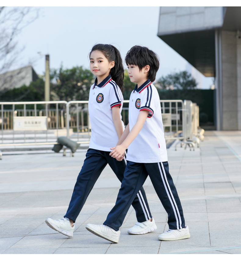 Summer elementary and middle school students junior high school students sports meeting short-sleeved school uniform set KA-870-9801 (without badge)