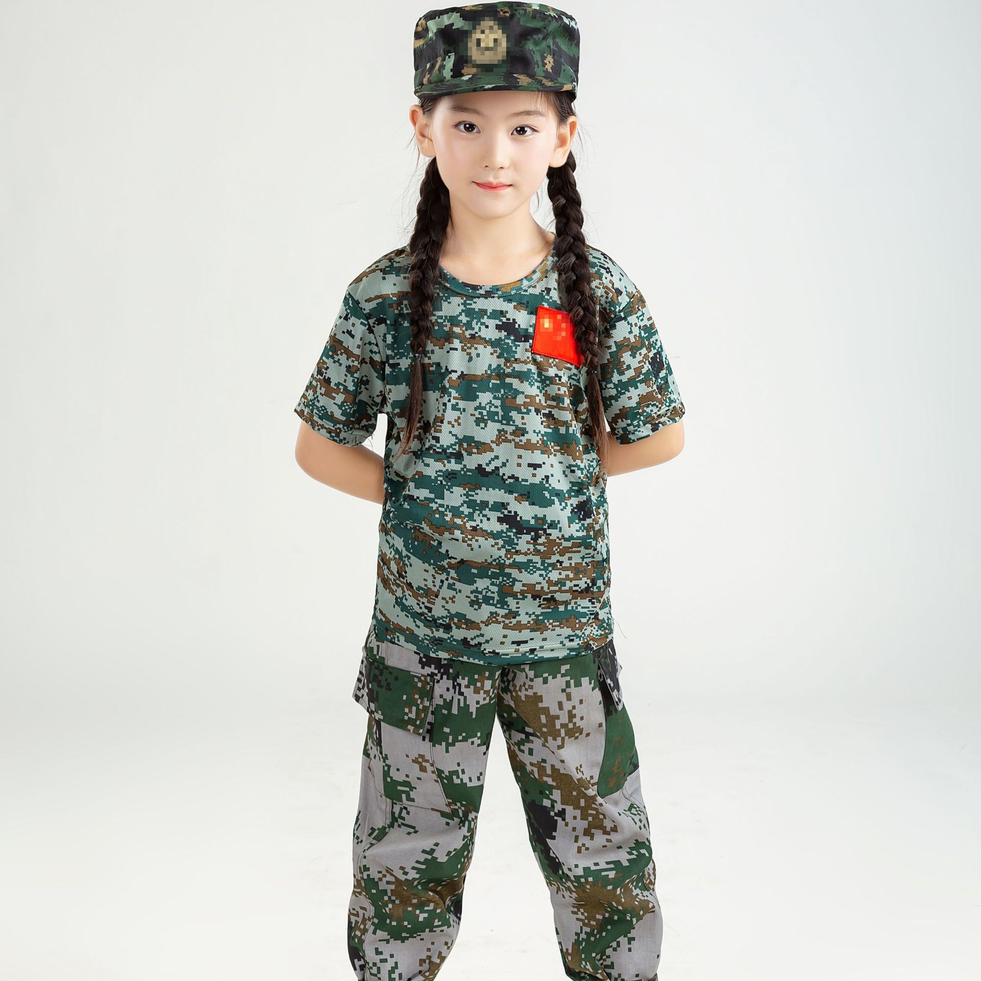 Children camouflage uniforms for primary and secondary school students summer camp military training uniforms B09-JT-56