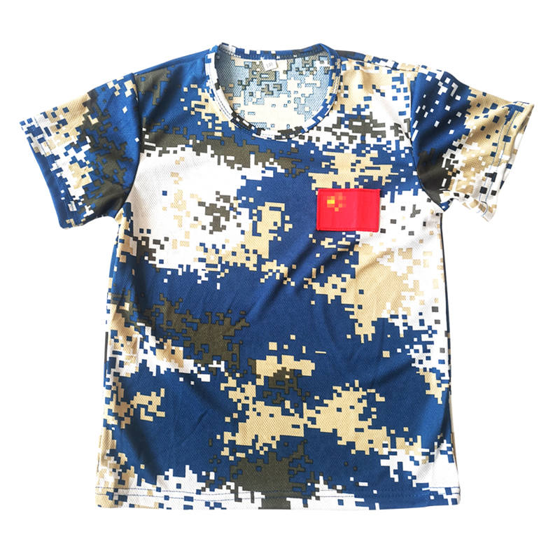 Student military training summer camp parent-child activities performance competition quick-drying round neck camouflage T-shirt B09-07