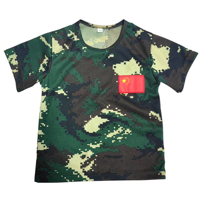 Student military training summer camp parent-child activities performance competition quick-drying round neck camouflage T-shirt B09-07