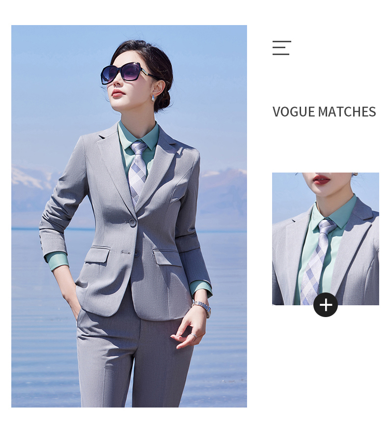 400g color-spun four-sided stretch casual two-button suit jacket 129-6388 double-button jacket for women