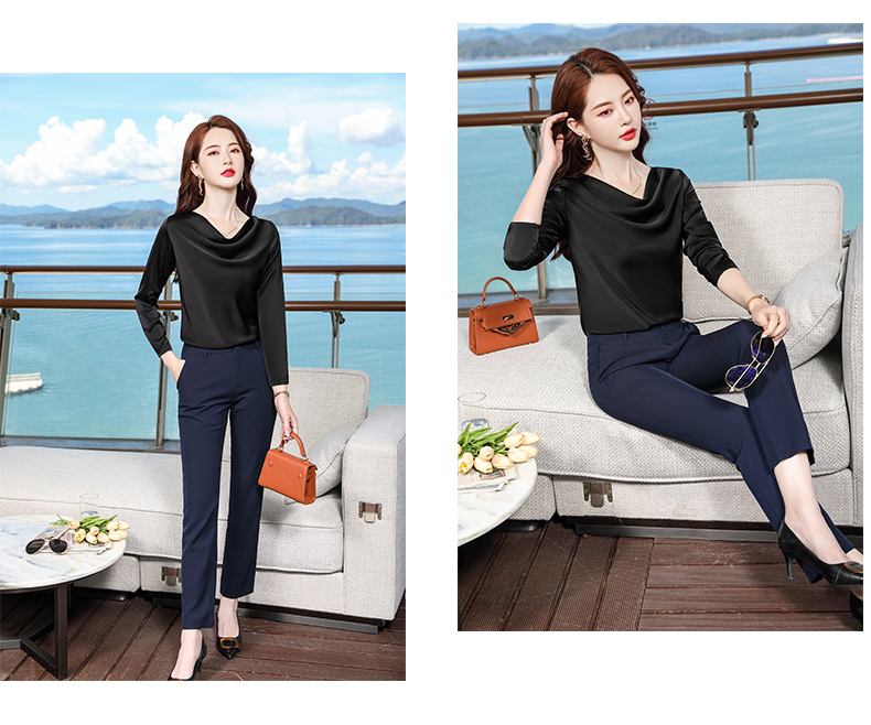 Acetate sway collar temperament women long-sleeved bottoming shirt DR1-9980