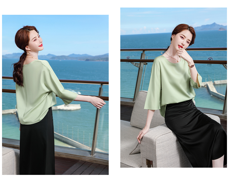 Elegant acetate mid-sleeve women base layer DR1-9981