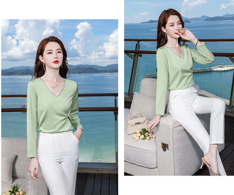 Acetate Temperament V-neck Women Base Layer DR1-9982