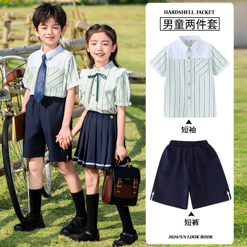 Skin-friendly breathable striped British style school uniform suit 894-2418