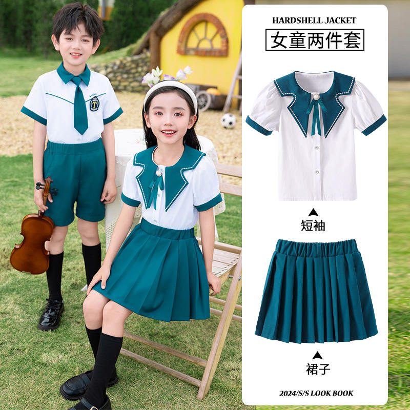 Skin-friendly and breathable siro spinning campus contrast color design school uniform suit 894-2433