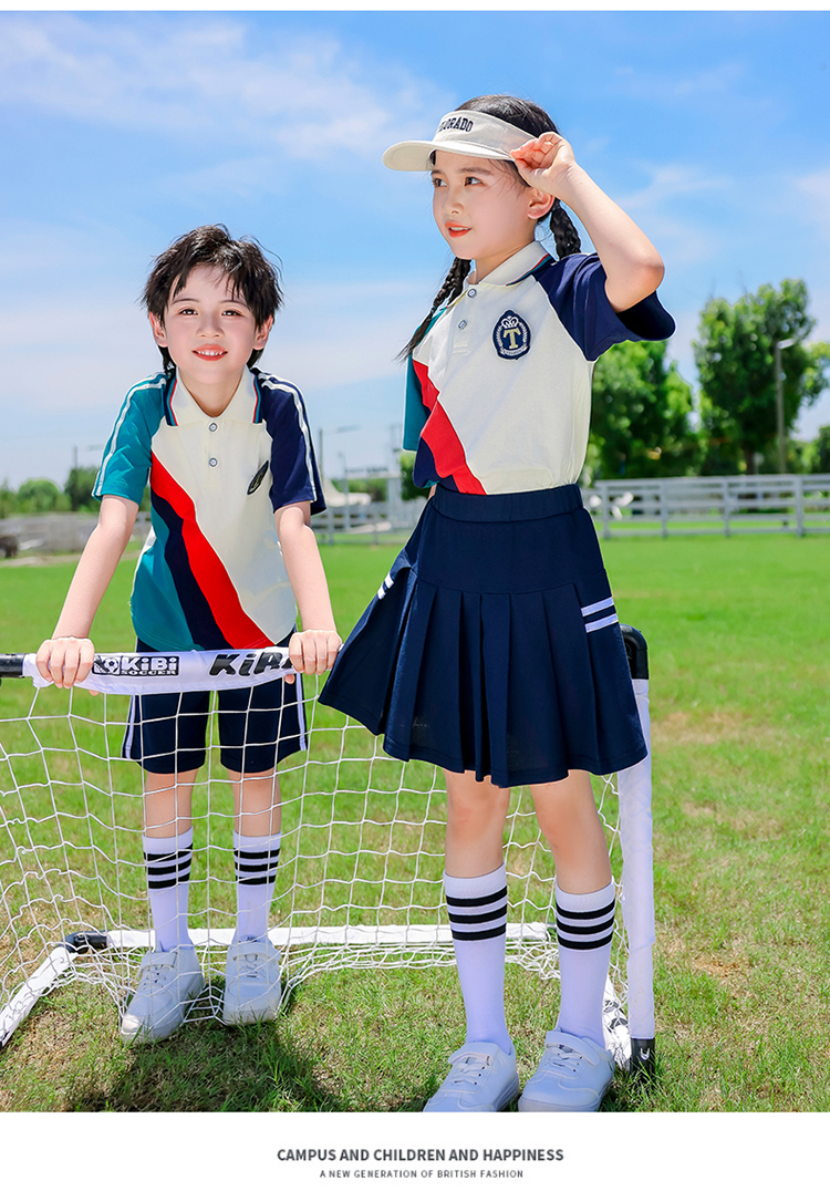 Summer elementary and middle school uniform children sports tops 894-2472-1