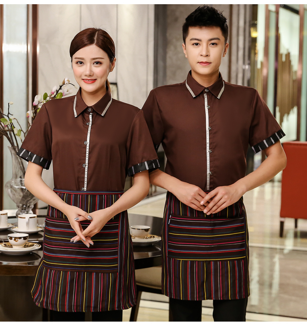 Waiter work clothes ribbon shirt + apron H19-L021