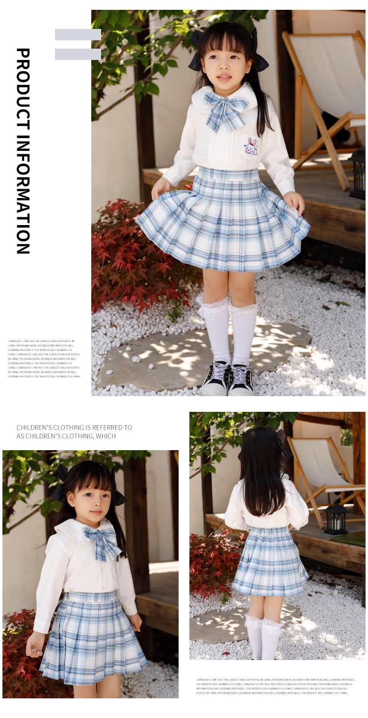 Japanese JK uniform children school uniform short skirt female model 150-M030 (including bow tie)