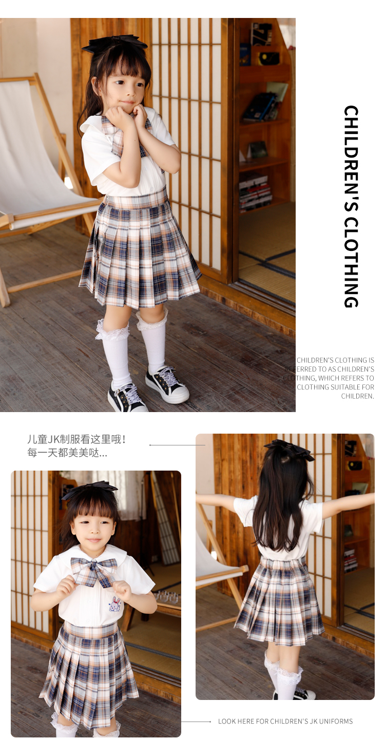 Japanese JK uniform children school uniform short skirt female model 150-M030 (including bow tie)