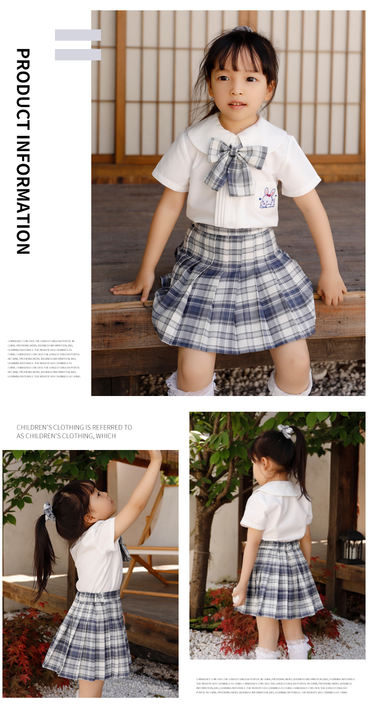 Japanese JK uniform children school uniform short skirt female model 150-M030 (including bow tie)