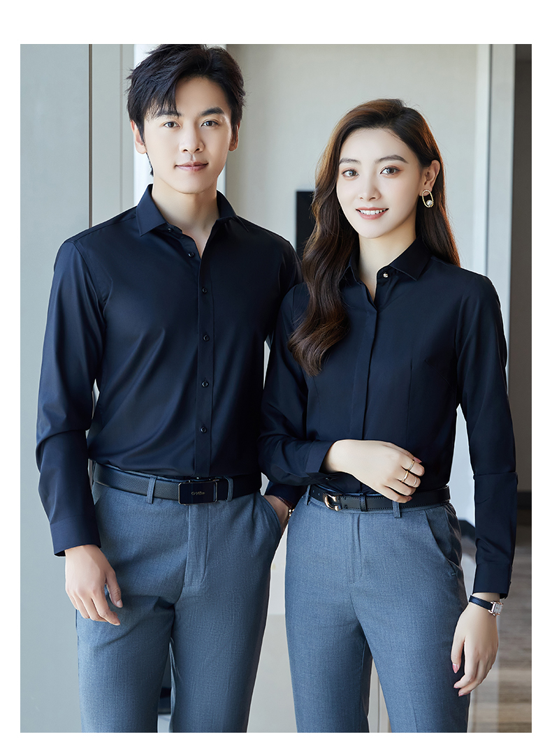 Elastic bamboo fiber long-sleeved shirt for men and women 129-3099 long-sleeved shirt