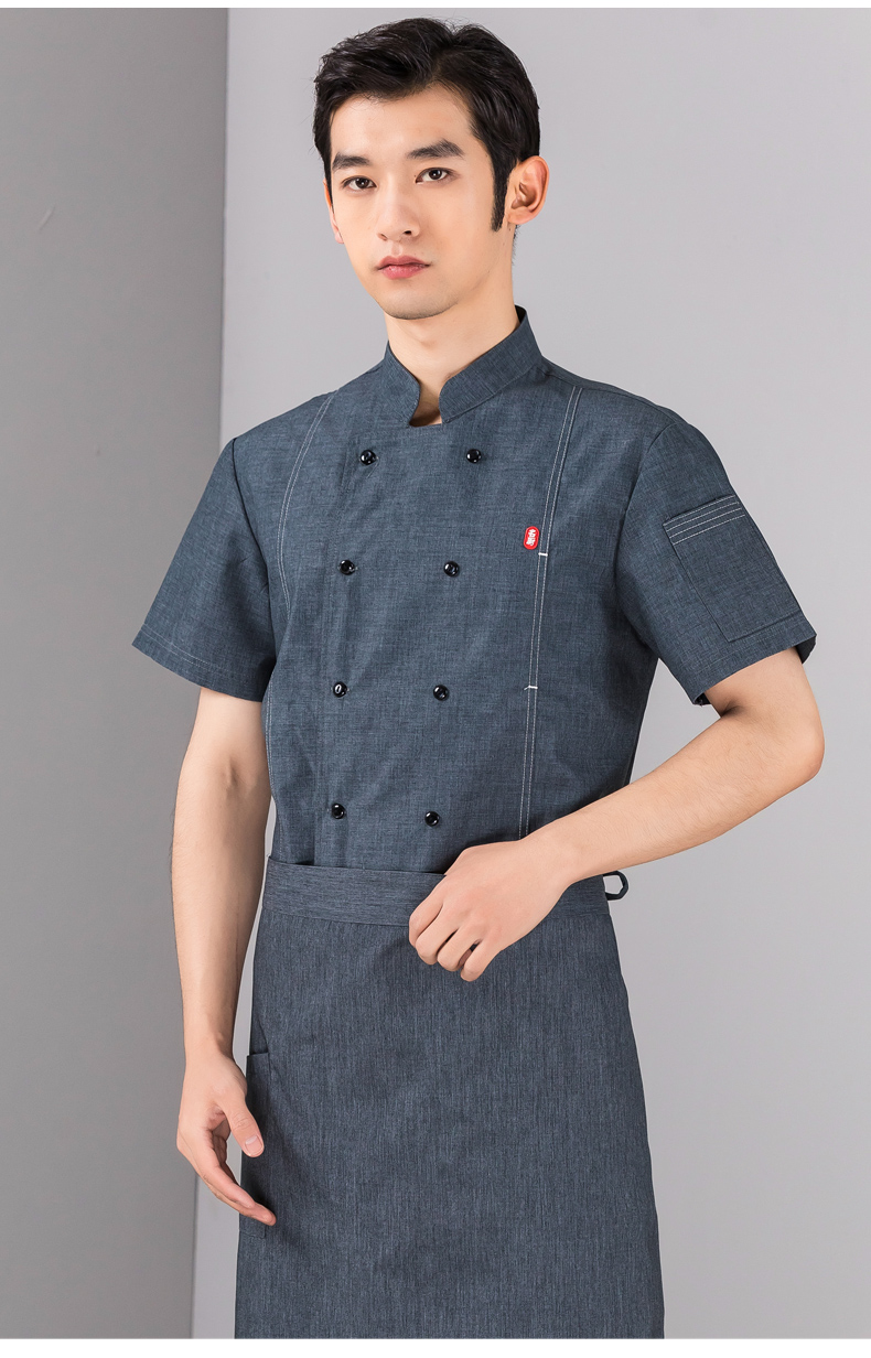 Celebrity chef short-sleeved hotel chef uniform top H01-2022-23