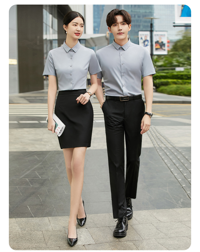 Antibacterial breathable professional short-sleeved shirt men DJ1-9198 men