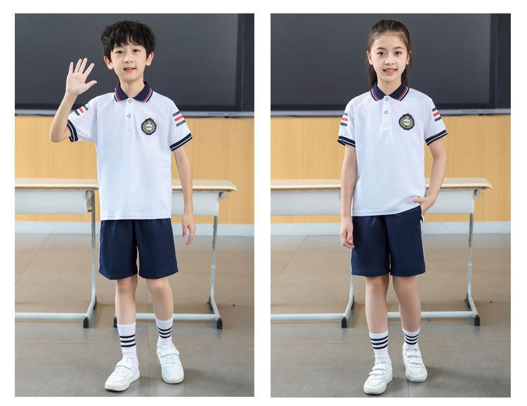 Summer class uniform sports school uniform short-sleeved plus long pants suit KA-403-2018 (no badge) (short-sleeved + shorts)