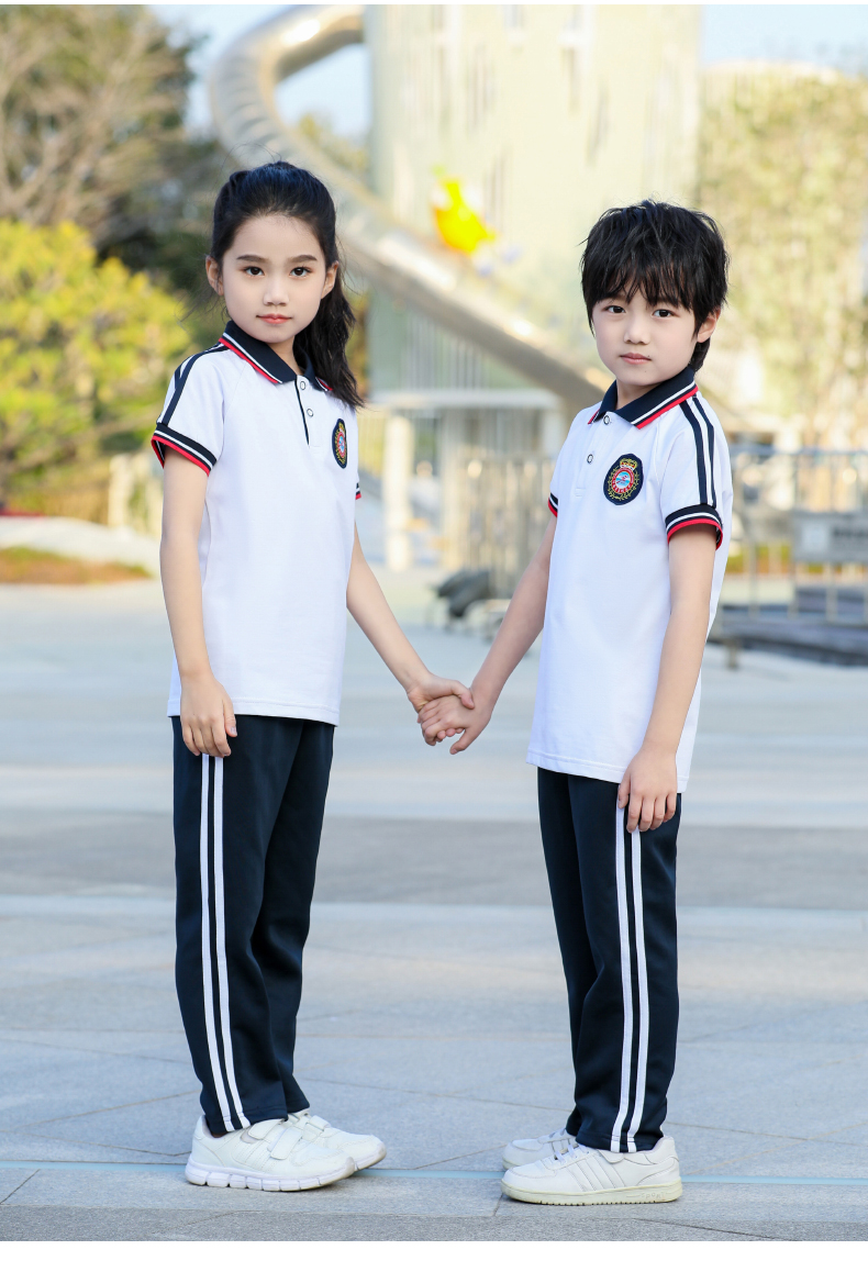 Summer elementary and middle school students junior high school students sports meeting short-sleeved school uniform set KA-870-9801 (without badge)