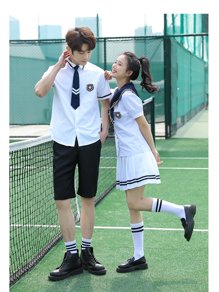 Junior high school student shirt short-sleeved graduation class uniform sailor suit H18-2023-8