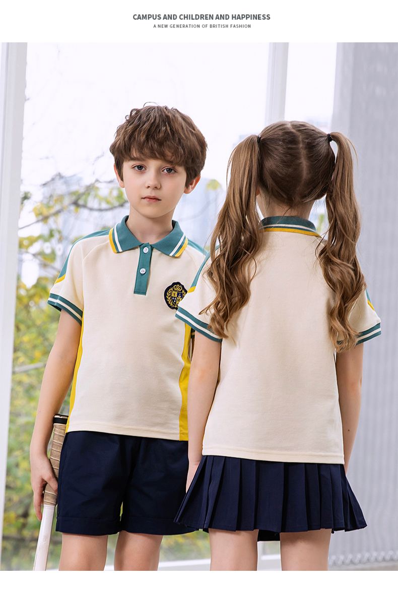 British style elementary school student college sports school uniform short-sleeved suit 215-853