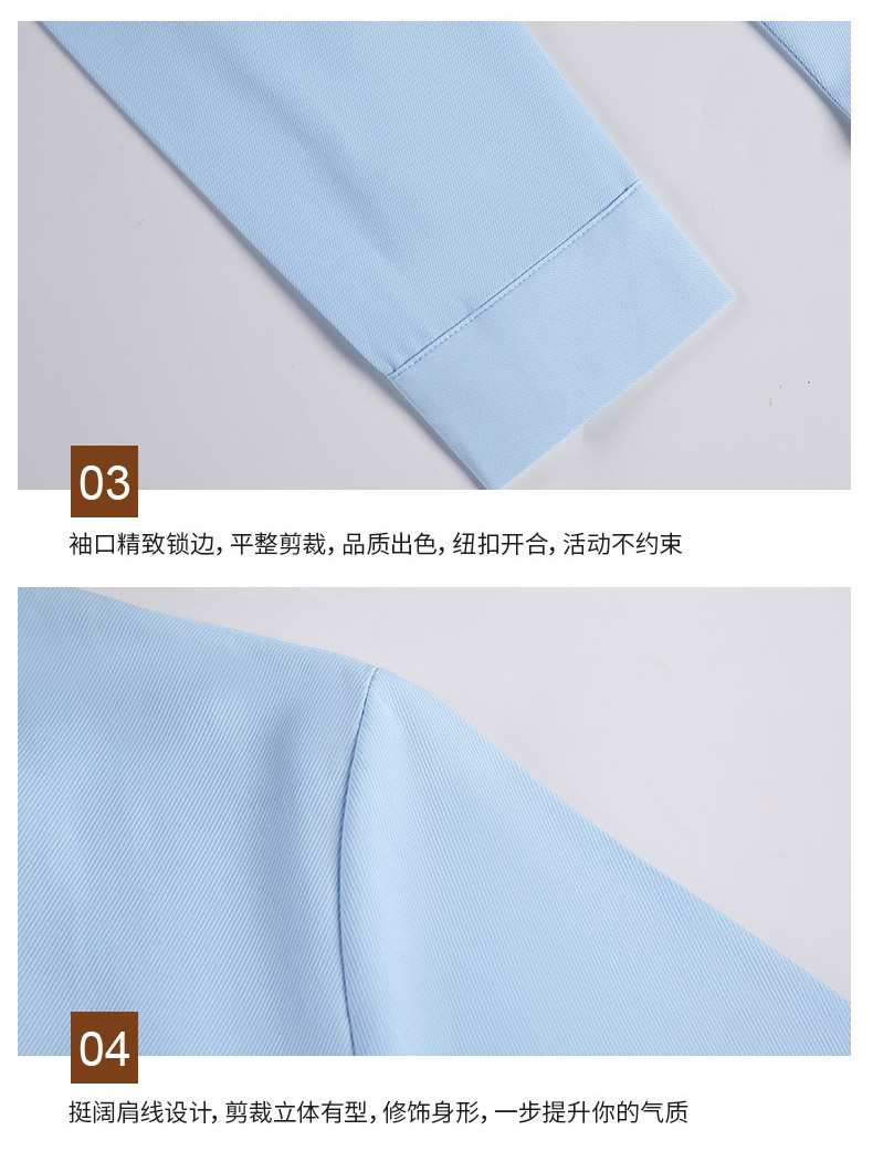 Open placket square collar fine twill long sleeve shirt men style 171-9903 men long sleeve