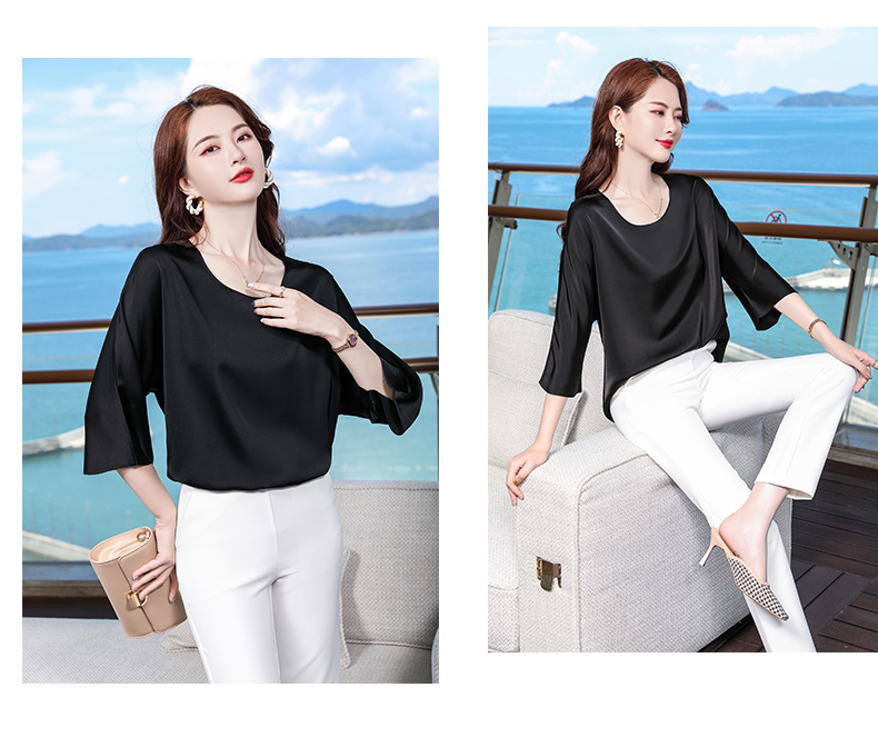 Elegant acetate mid-sleeve women base layer DR1-9981