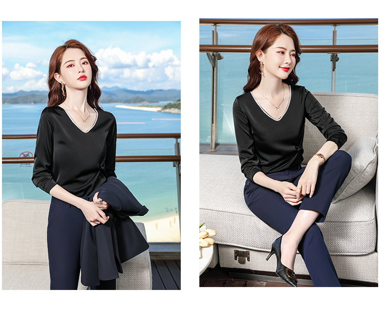 Acetate Temperament V-neck Women Base Layer DR1-9982