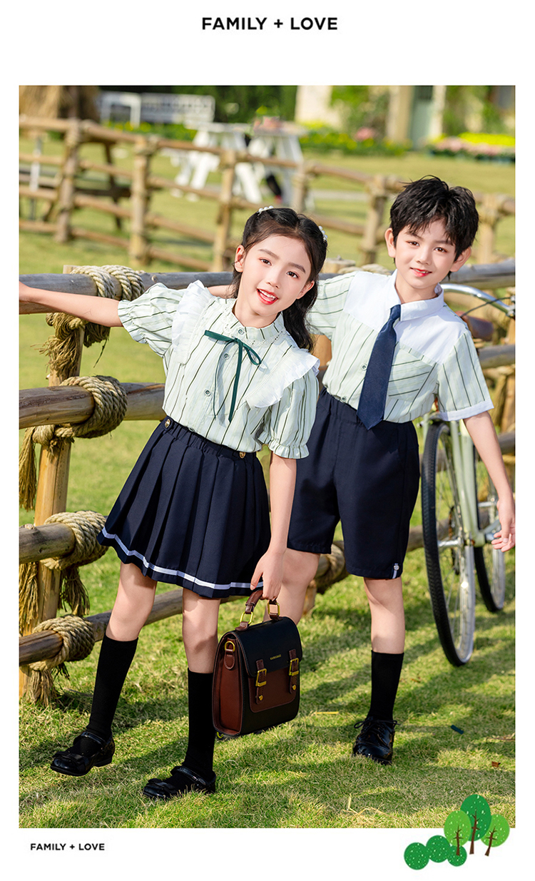 Skin-friendly breathable striped British style school uniform suit 894-2418