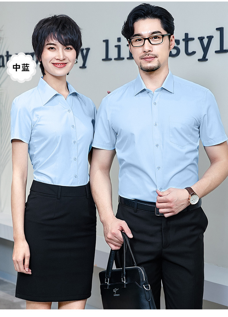 Temperament elegant V-neck short-sleeved shirt men and women 81-6230V short-sleeved shirt