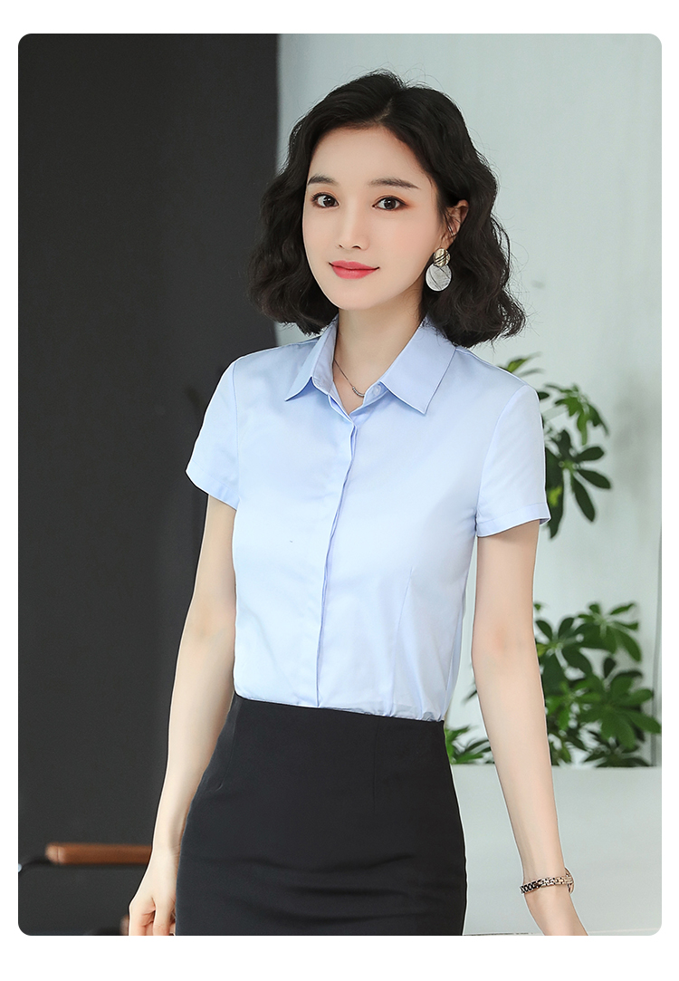 Commuter concealed placket chest three-button short-sleeved shirt women 171-311 short-sleeved shirt women