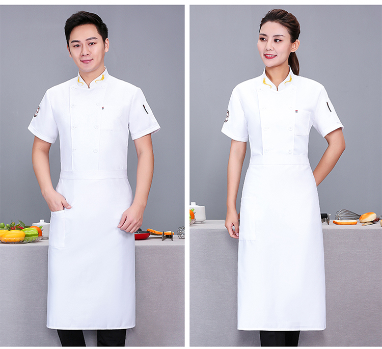 Roumeini wheat ear chef uniform short-sleeved top N01-20D129-20D132