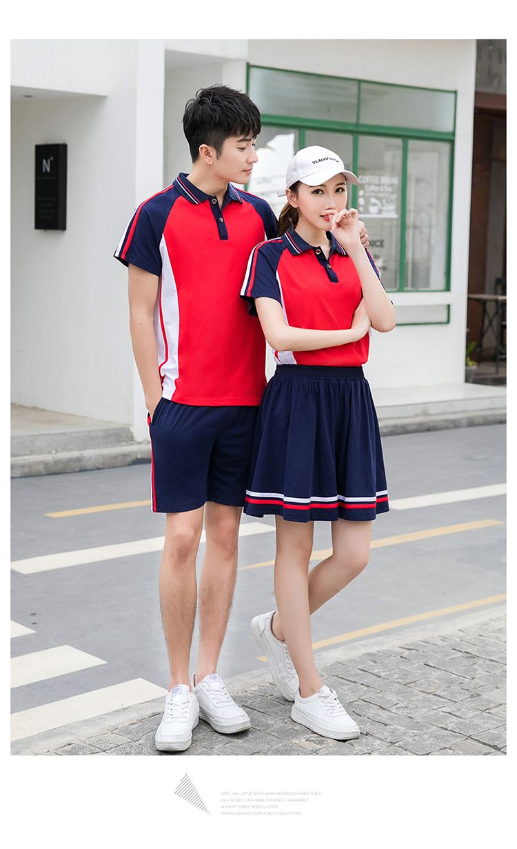 Primary and secondary school students sports style short-sleeved school uniform tops KA-2080 tops