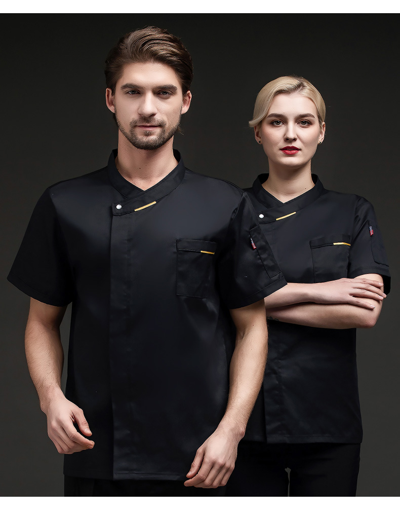 Comfortable French collar short-sleeved chef uniform top H03-L064