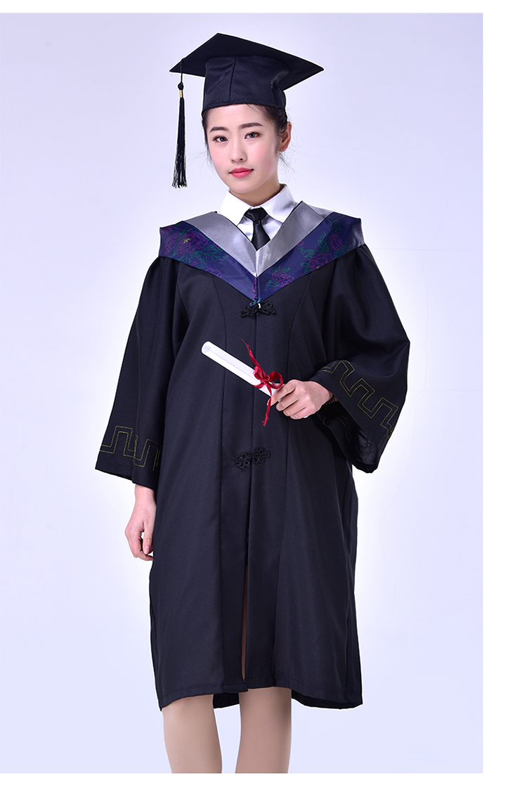 Polyester undergraduate graduation dress M02-XSF02 (hat + dress)