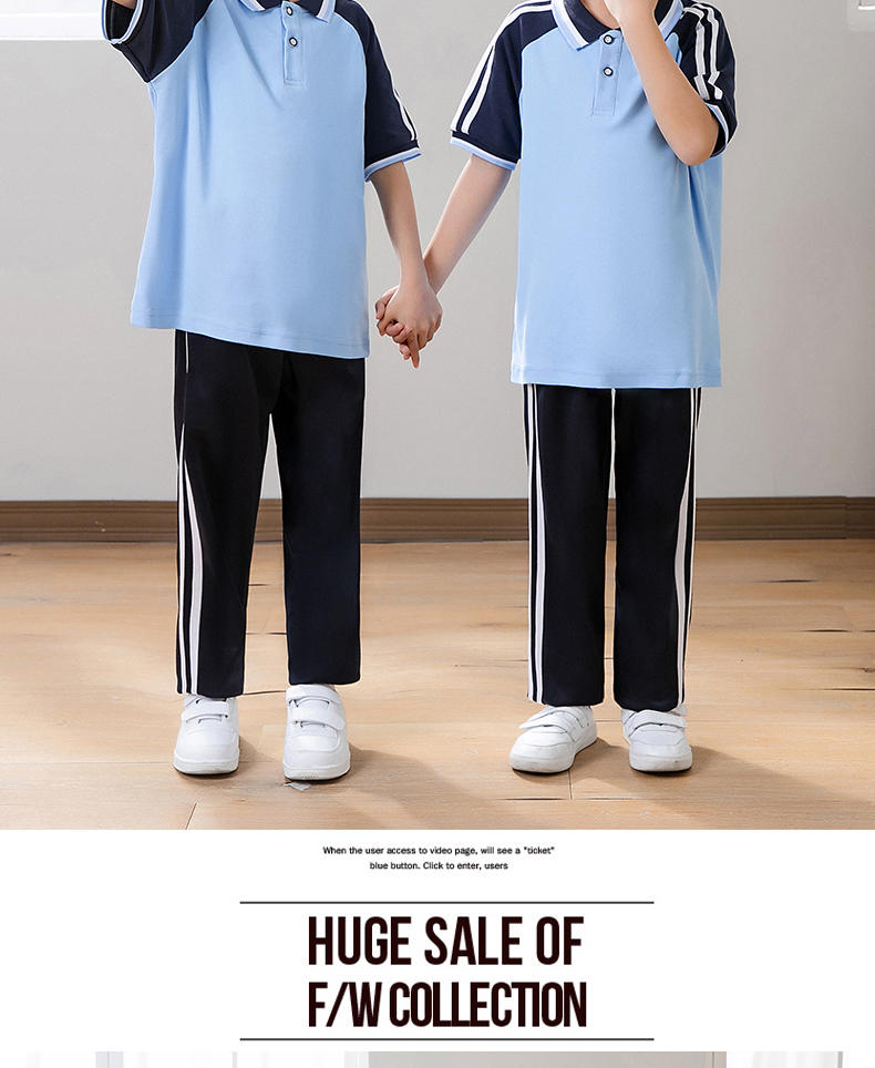 Summer children campus sports style short-sleeved school uniform suit two-piece suit KA-1078-8855