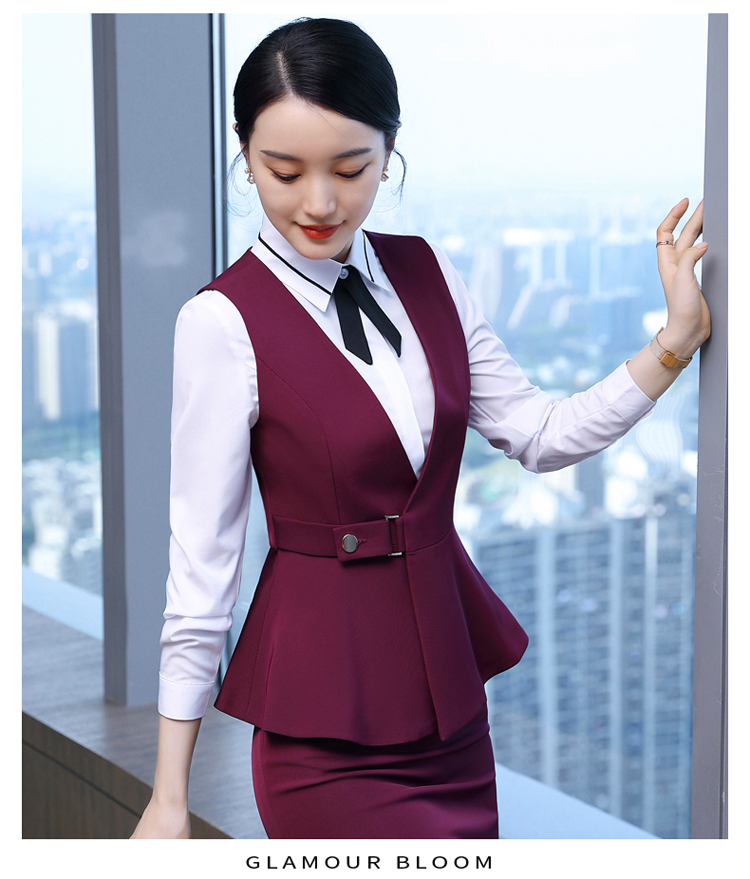 Temperament workplace ruffle hem professional wear female vest DL1-A80 vest female