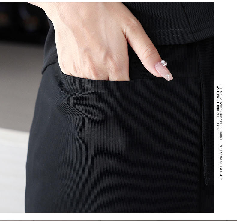 Slim fit knitted health cloth three-quarter sleeve technician suit pants suit female G25-2686-32